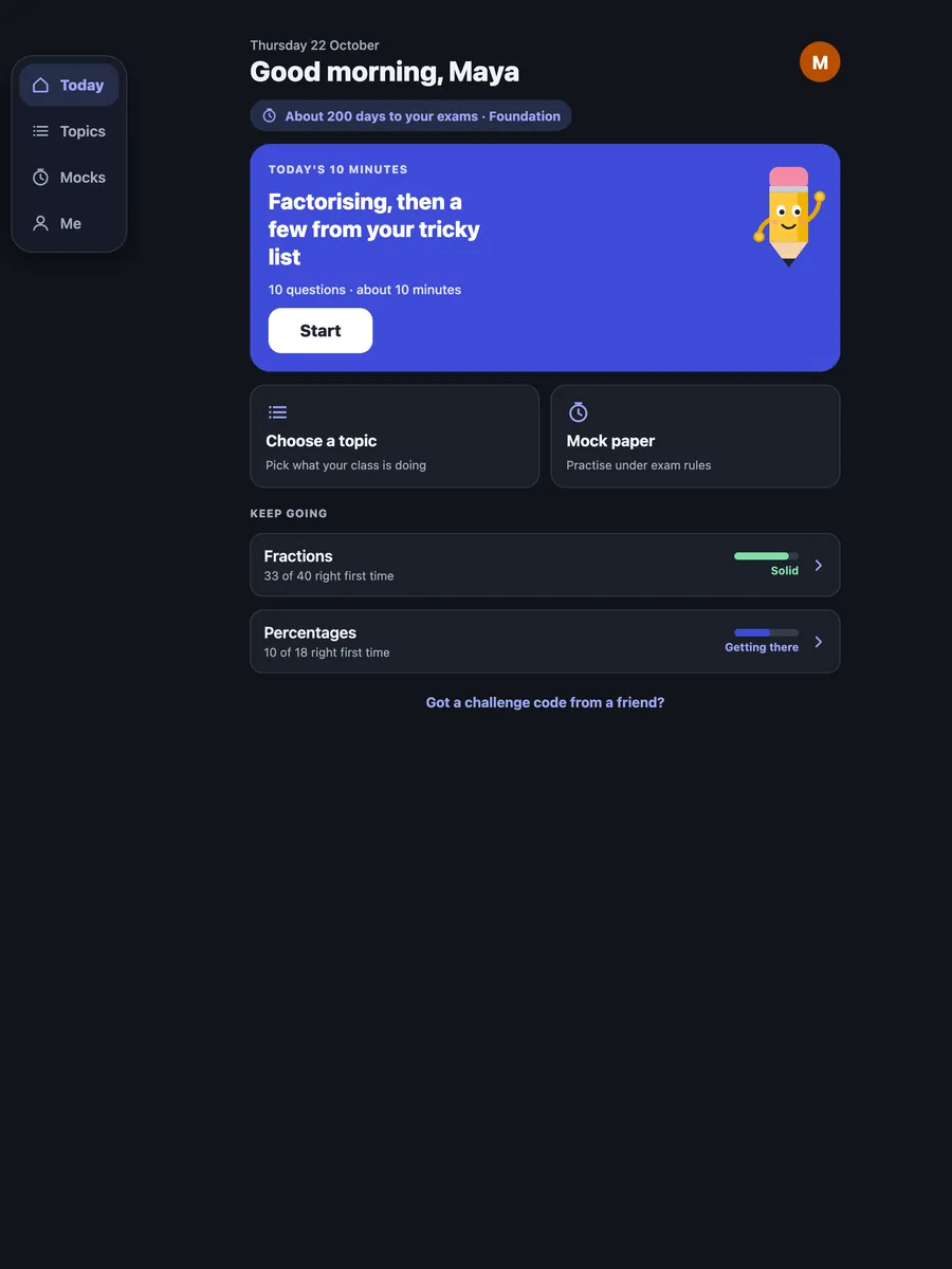 Show Working on iPad in dark mode